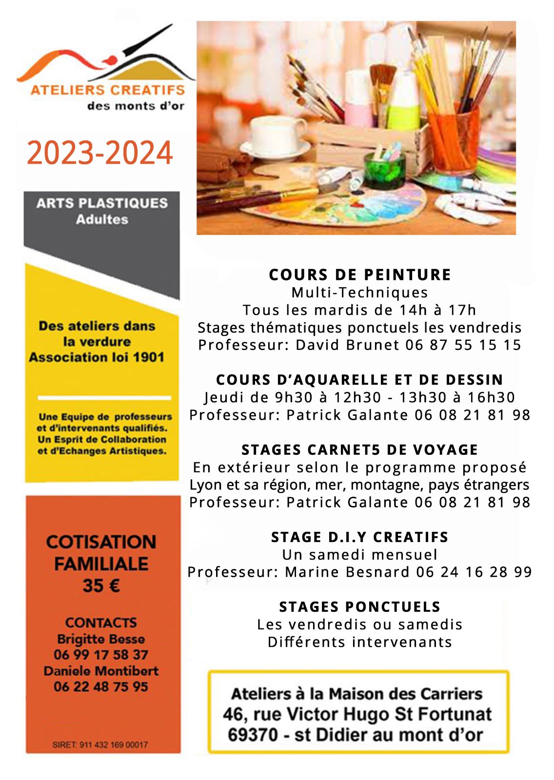 Brochure Et Tarifs Ateliers Creatifs Des Monts D Or